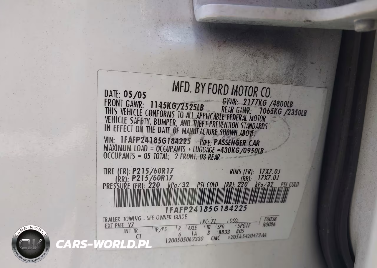 2005 Ford Five Hundred Sel VIN:1FAFP24185G184225 - 9