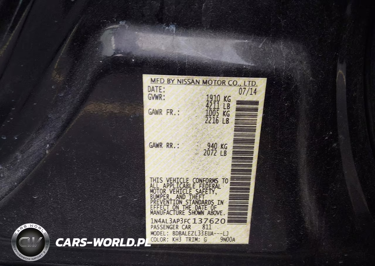 2015 Nissan Altima 2.5 S VIN:1N4AL3AP3FC137620 - 9