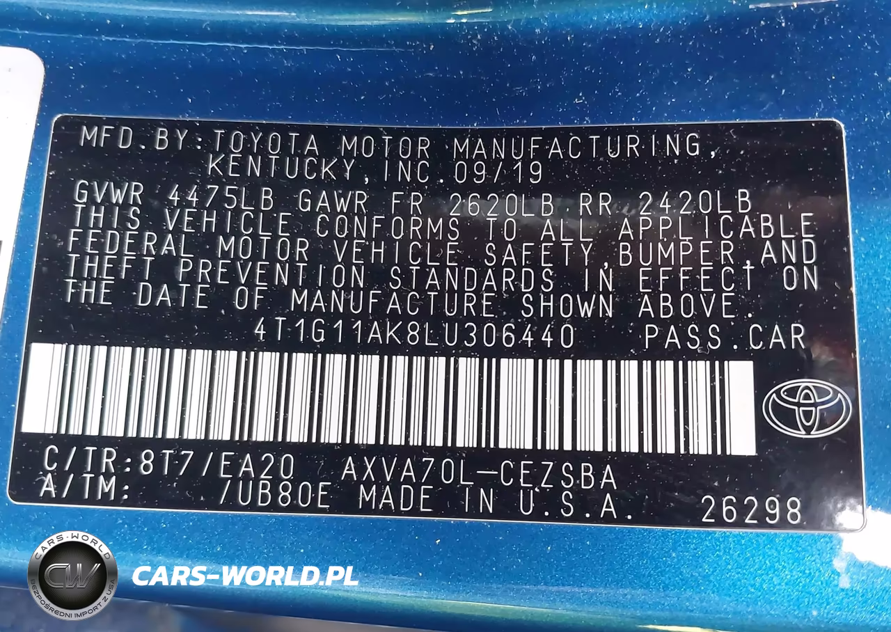 2020 Toyota Camry Se VIN:4T1G11AK8LU306440 - 9