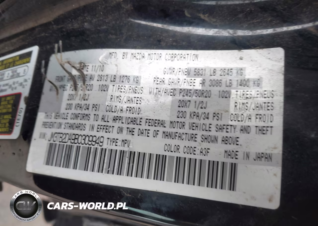 2011 Mazda Cx-9 Grand Touring VIN:JM3TB2DA9B0309949 - 9
