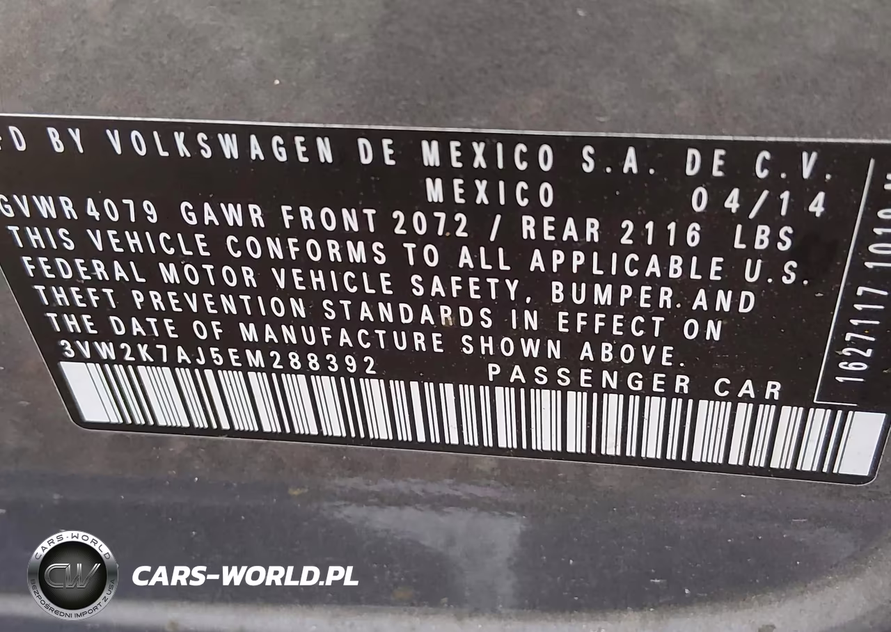 2014 Volkswagen Jetta 2.0L S VIN:3VW2K7AJ5EM288392 - 9