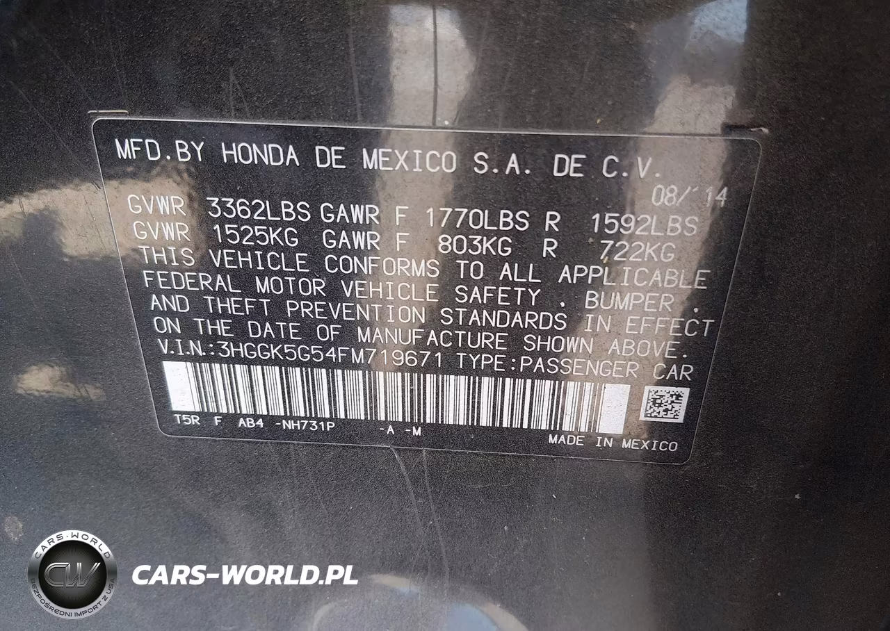 2015 Honda Fit Lx VIN:3HGGK5G54FM719671 - 9