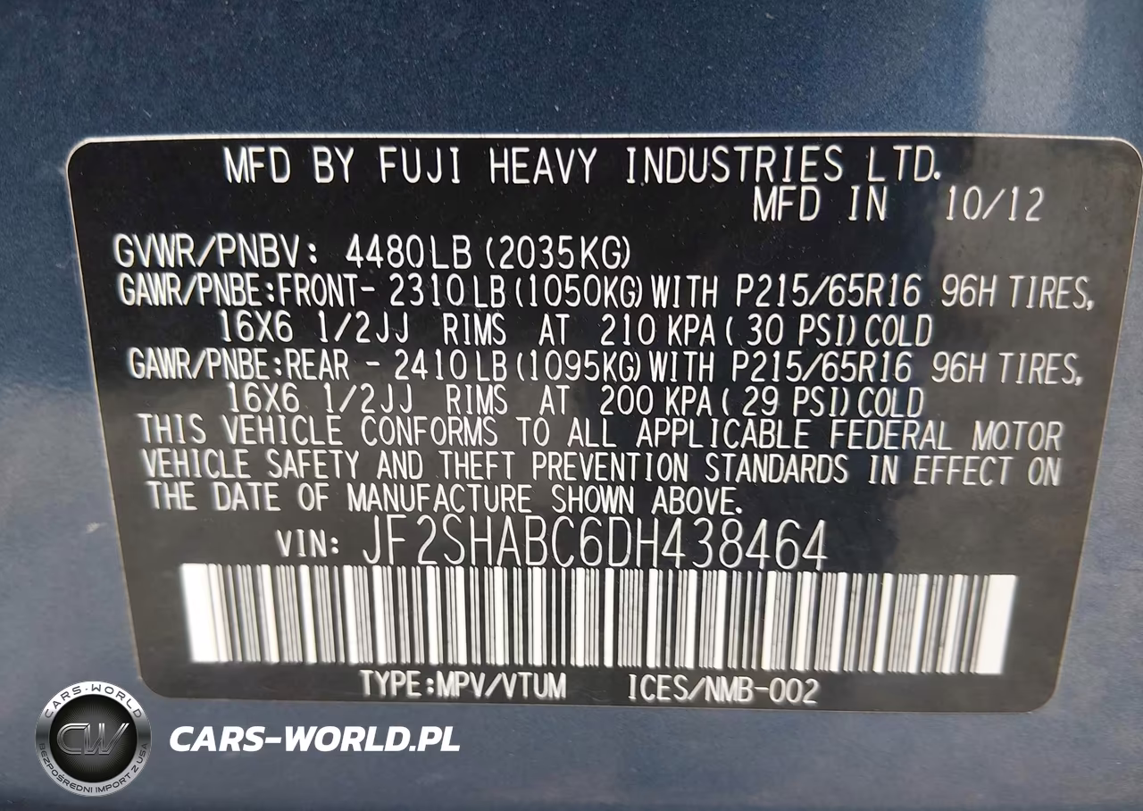 2013 Subaru Forester 2.5X VIN:JF2SHABC6DH438464 - 9