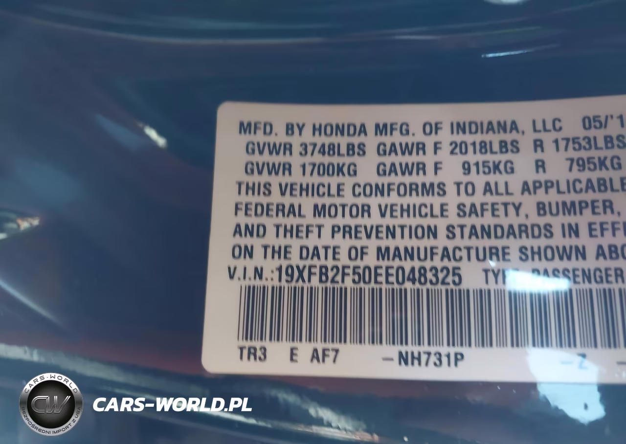 2014 Honda Civic Lx VIN:19XFB2F50EE048325 - 9