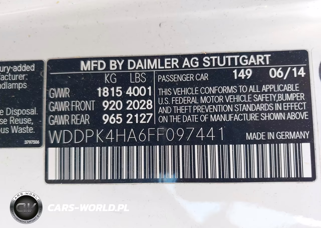 2015 Mercedes-Benz Slk 250 VIN:WDDPK4HA6FF097441 - 9
