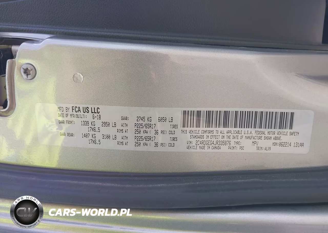 2018 Dodge Grand Caravan Gt VIN:2C4RDGEG4JR335876 - 9