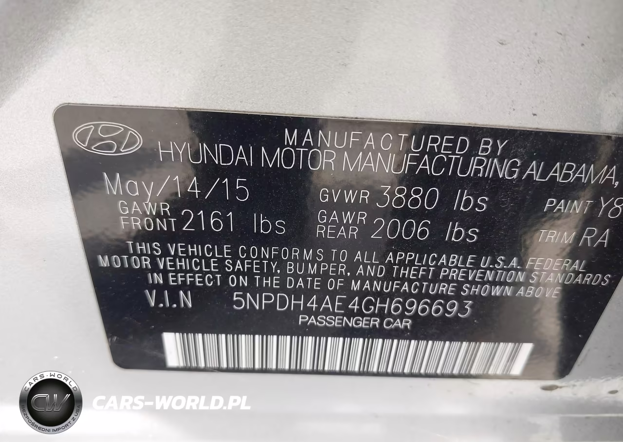 2016 Hyundai Elantra Se VIN:5NPDH4AE4GH696693 - 9