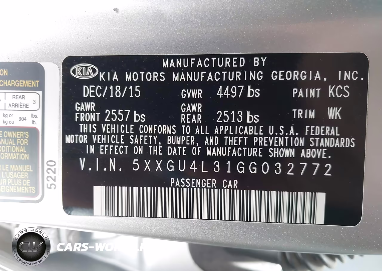2016 Kia Optima Ex VIN:5XXGU4L31GG032772 - 9