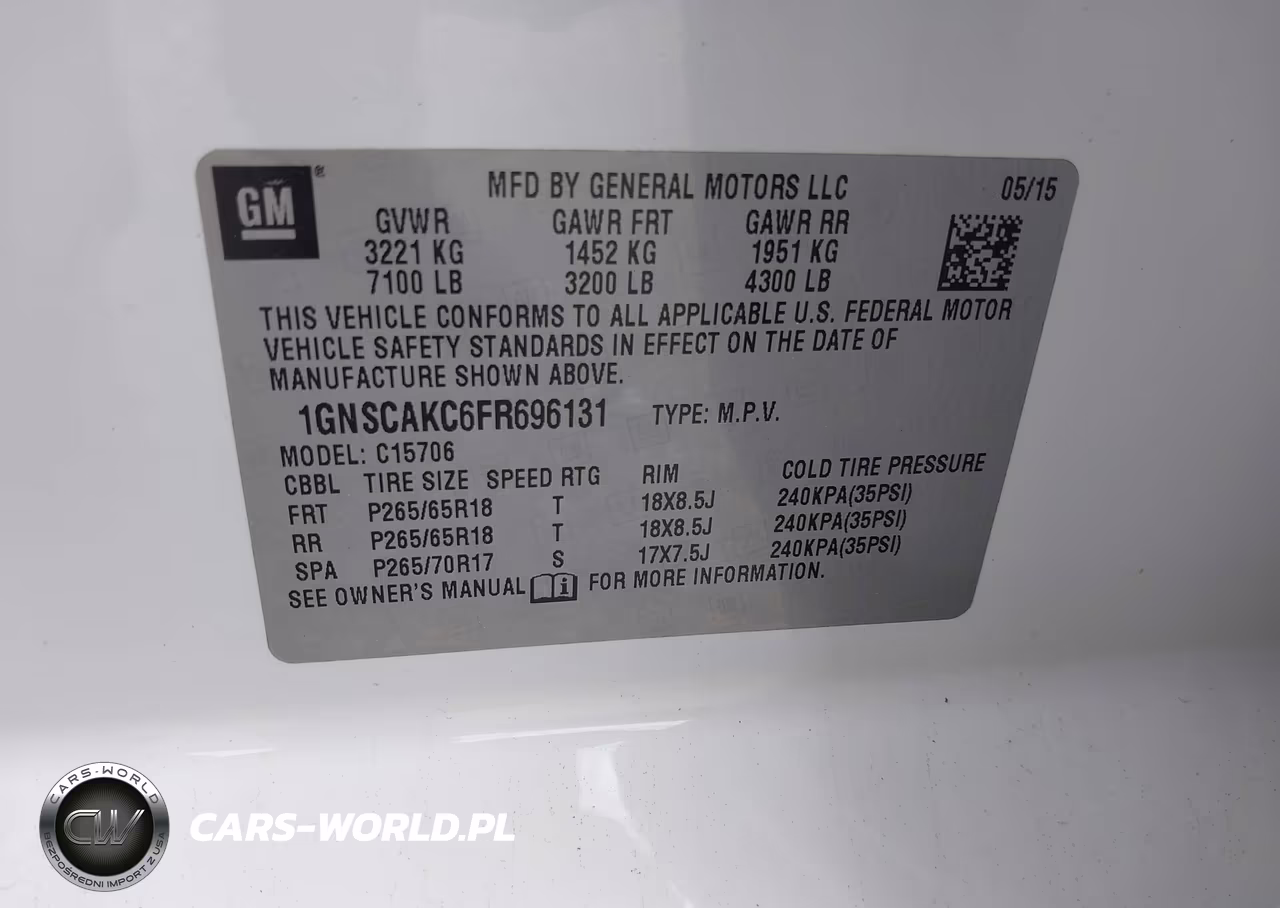2015 Chevrolet Tahoe Ls VIN:1GNSCAKC6FR696131 - 9