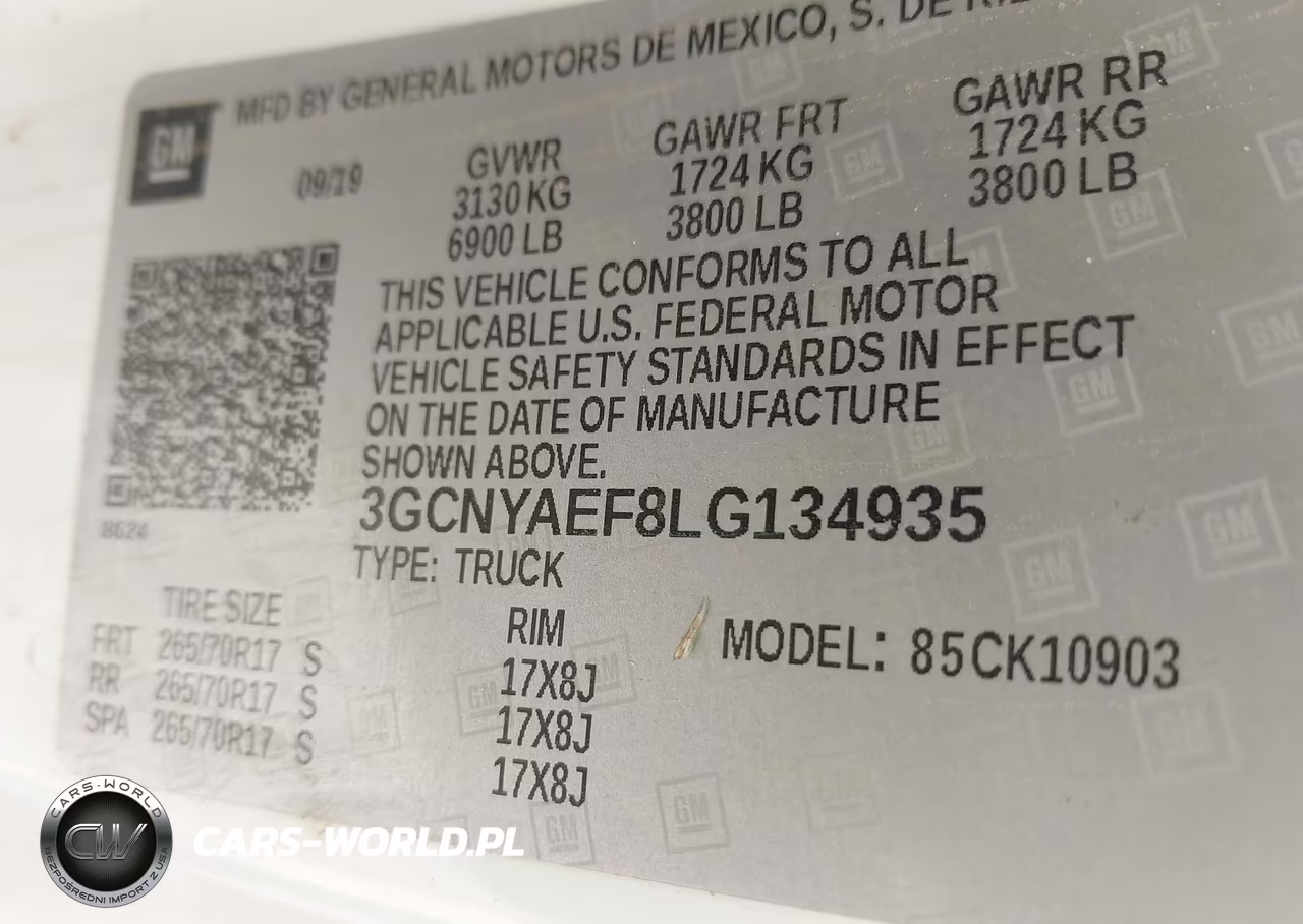 2020 Chevrolet Silverado 1500 4Wd Long Bed Wt VIN:3GCNYAEF8LG134935 - 9