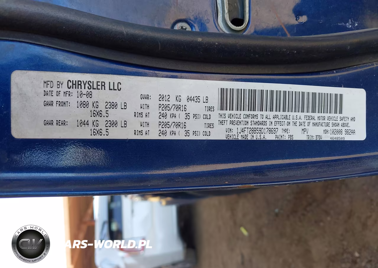 2009 Jeep Patriot Sport VIN:1J4FT28B59D178697 - 9