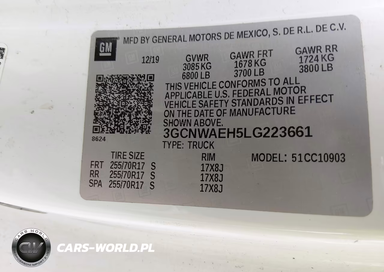 2020 Chevrolet Silverado 1500 2Wd Long Bed Wt VIN:3GCNWAEH5LG223661 - 9