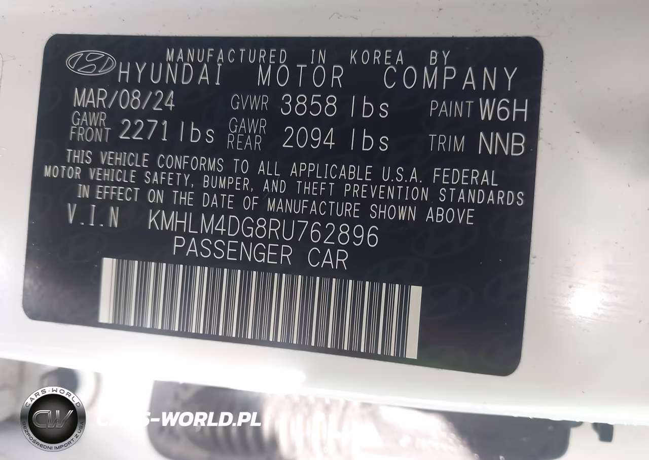 2024 Hyundai Elantra Sel VIN:KMHLM4DG8RU762896 - 9