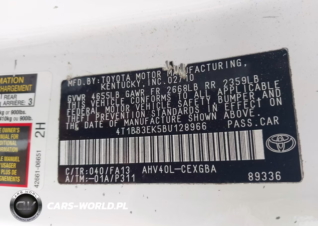 2011 Toyota Camry Hybrid VIN:4T1BB3EK5BU128966 - 9