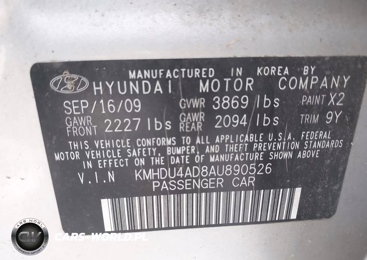 2010 Hyundai Elantra Gls VIN:KMHDU4AD8AU890526 - 9