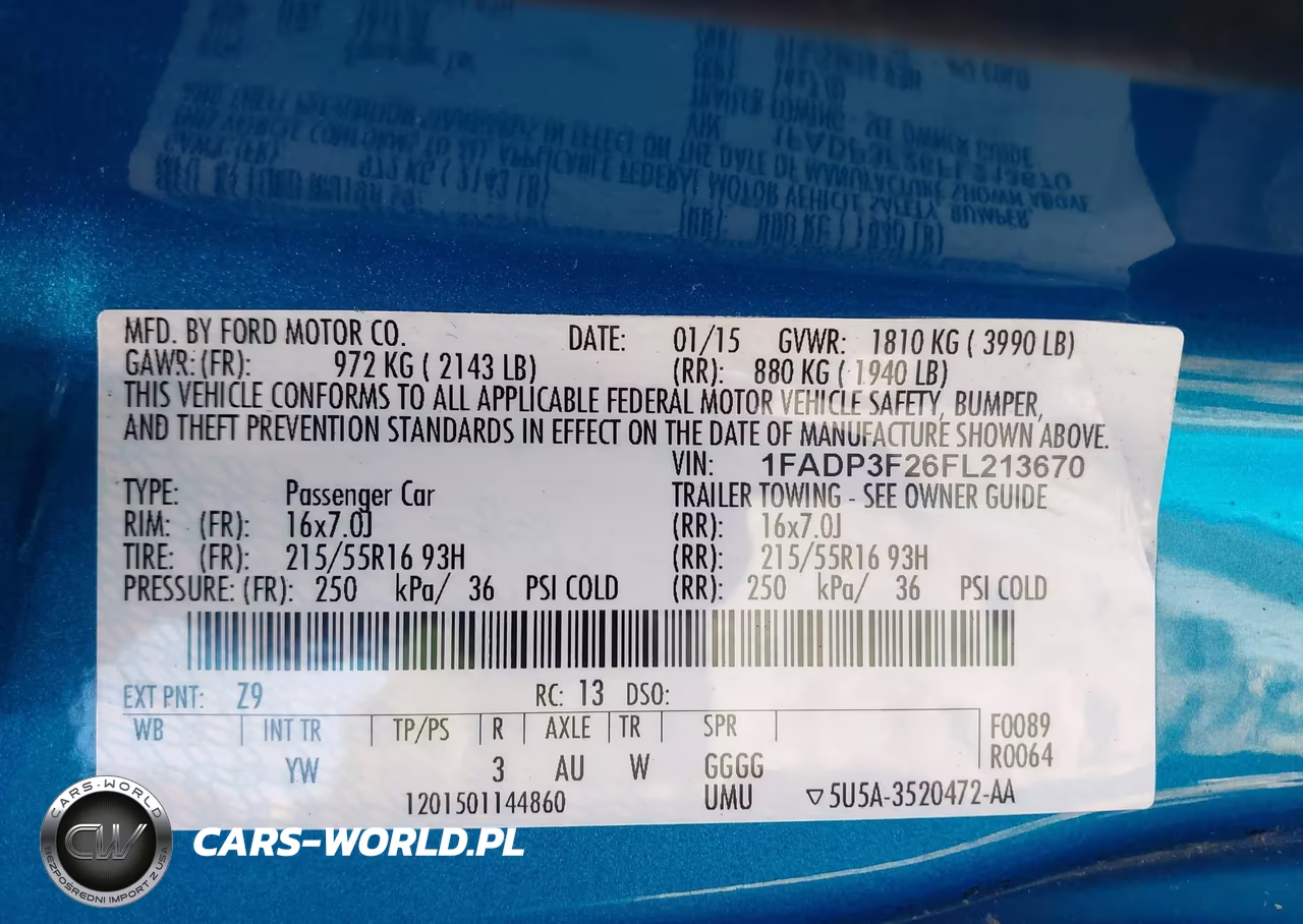 2015 Ford Focus Se VIN:1FADP3F26FL213670 - 9