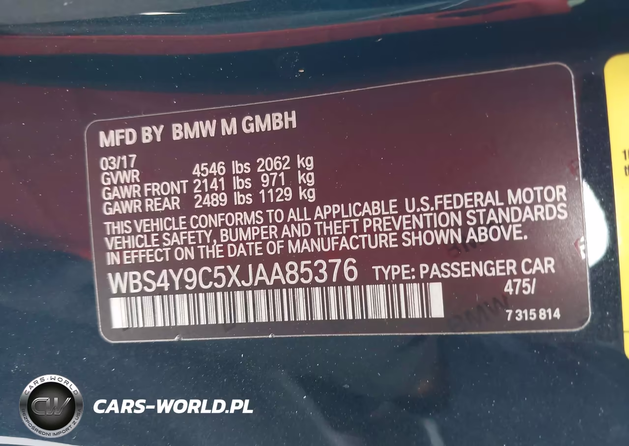2018 BMW M4 VIN:WBS4Y9C5XJAA85376 - 9