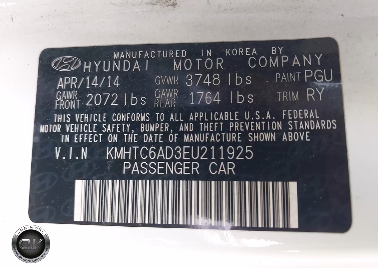 2014 Hyundai Veloster Base W-Black VIN:KMHTC6AD3EU211925 - 9