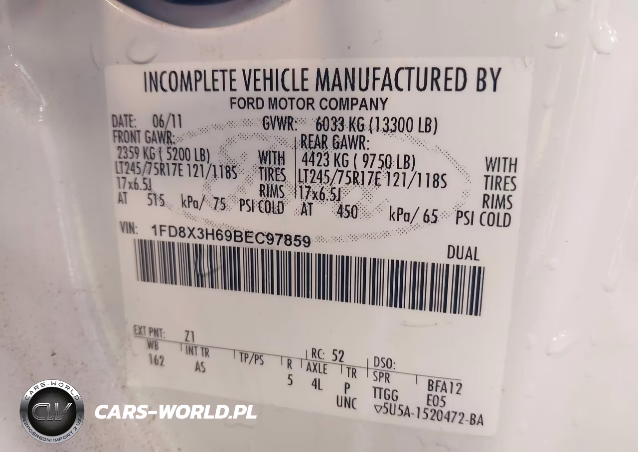 2011 Ford F-350 Chassis Xl VIN:1FD8X3H69BEC97859 - 9