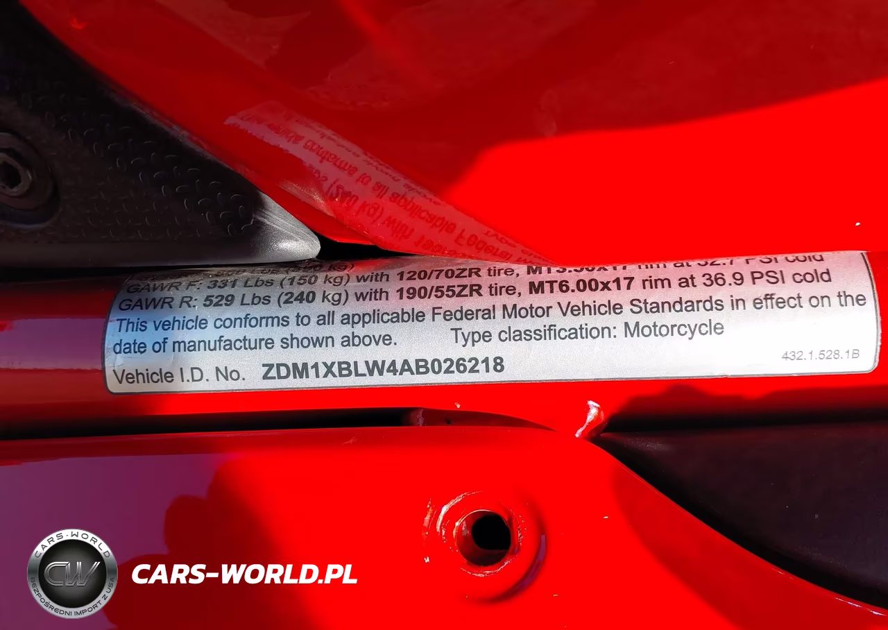 2010 Ducati 1198 Base - S VIN:ZDM1XBLW4AB026218 - 10