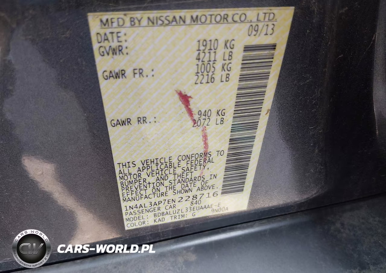 2014 Nissan Altima 2.5 Sv VIN:1N4AL3AP7EN228716 - 9