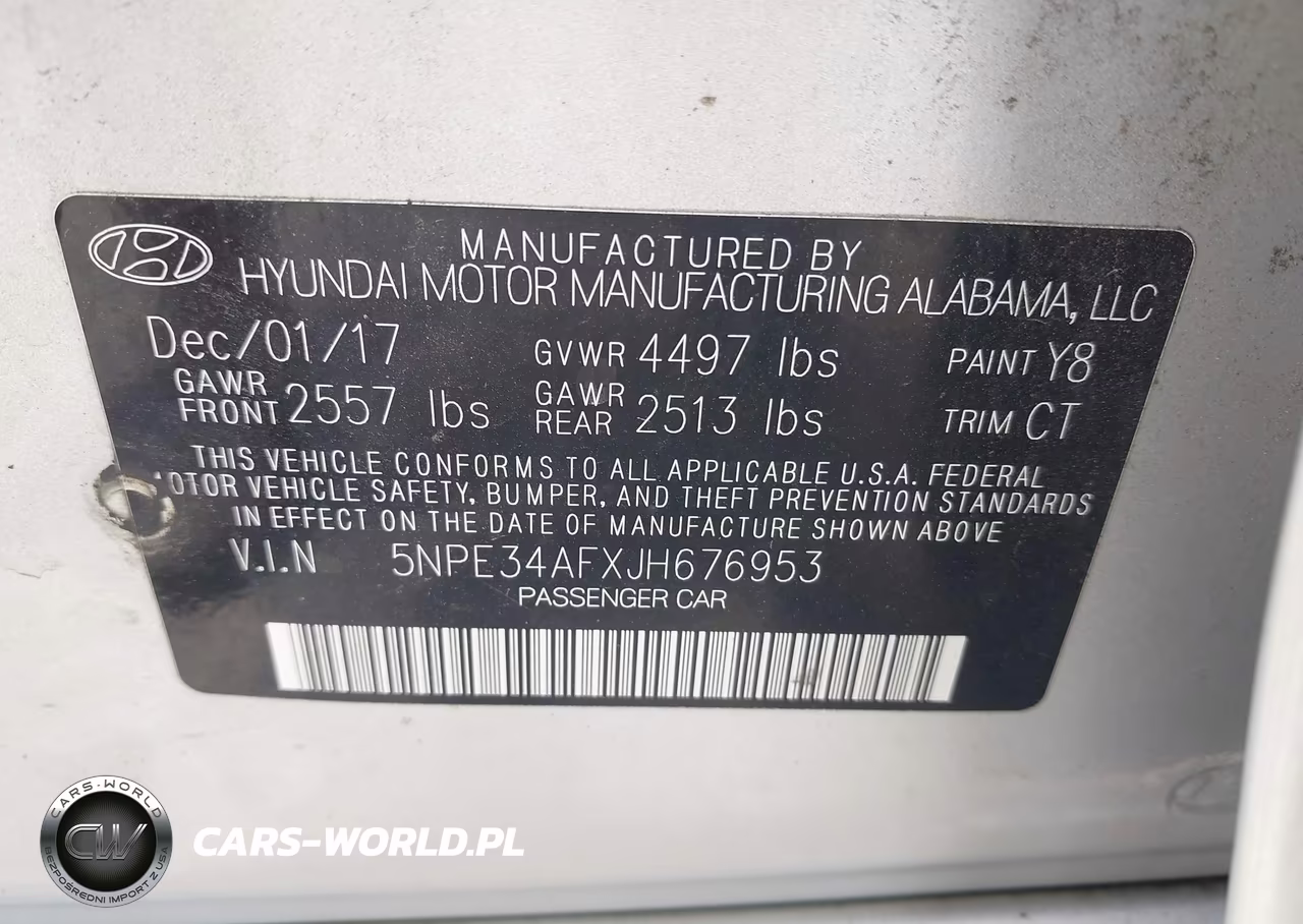 2018 Hyundai Sonata Sport VIN:5NPE34AFXJH676953 - 9
