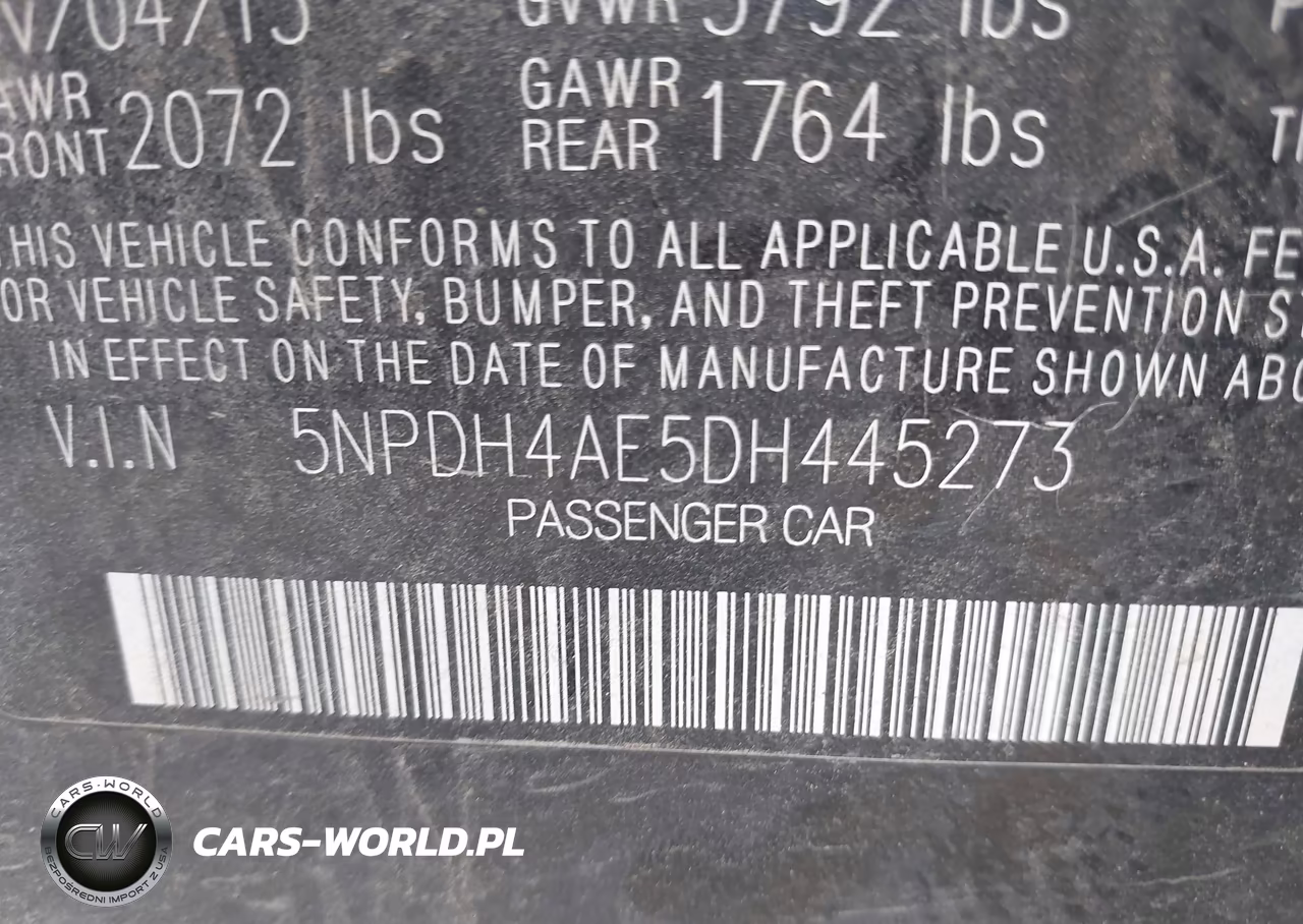 2013 Hyundai Elantra Gls VIN:5NPDH4AE5DH445273 - 9