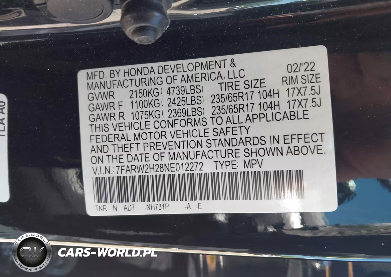2022 Honda Cr-V Awd Lx VIN:7FARW2H28NE012272 - 9
