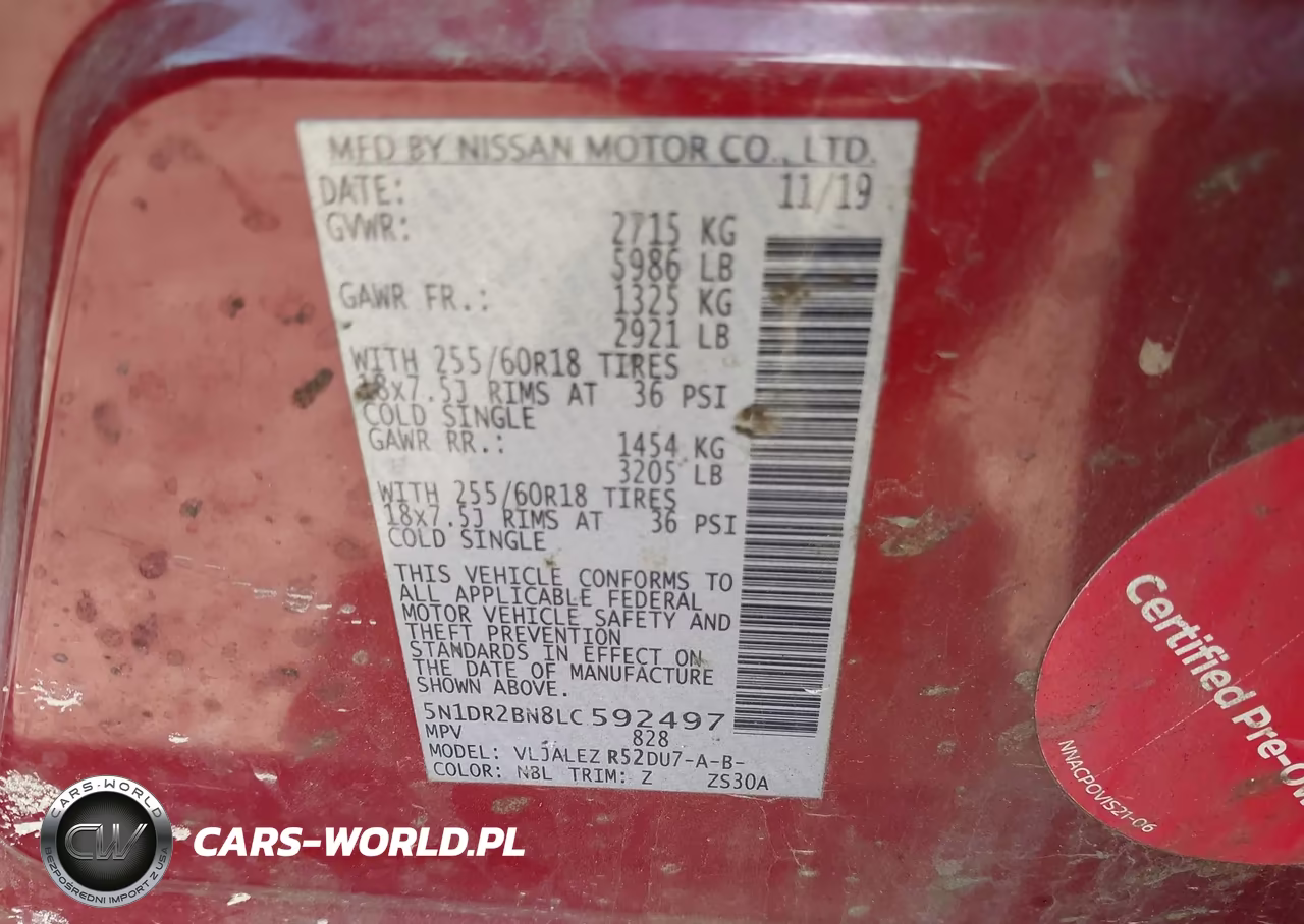 2020 Nissan Pathfinder Sv 2Wd VIN:5N1DR2BN8LC592497 - 9