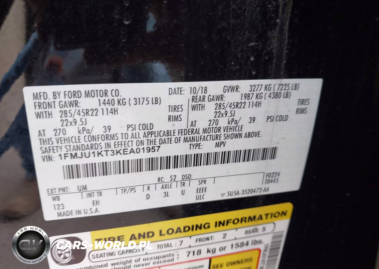 2019 Ford Expedition Limited VIN:1FMJU1KT3KEA01957 - 9