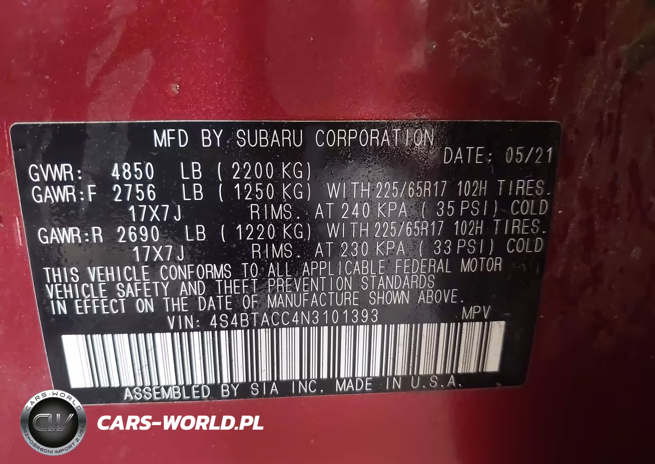 2022 Subaru Outback Premium VIN:4S4BTACC4N3101393 - 9