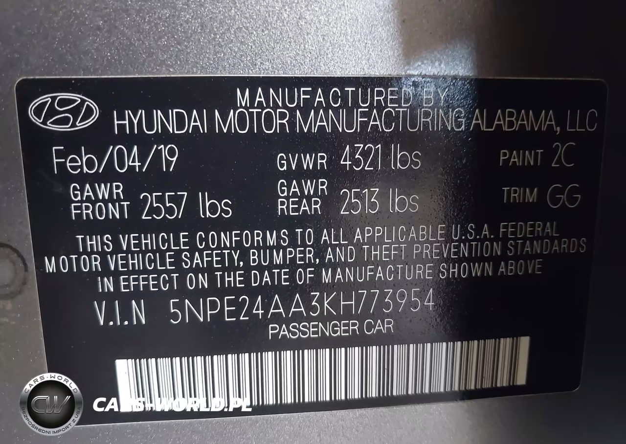 2019 Hyundai Sonata Eco VIN:5NPE24AA3KH773954 - 9