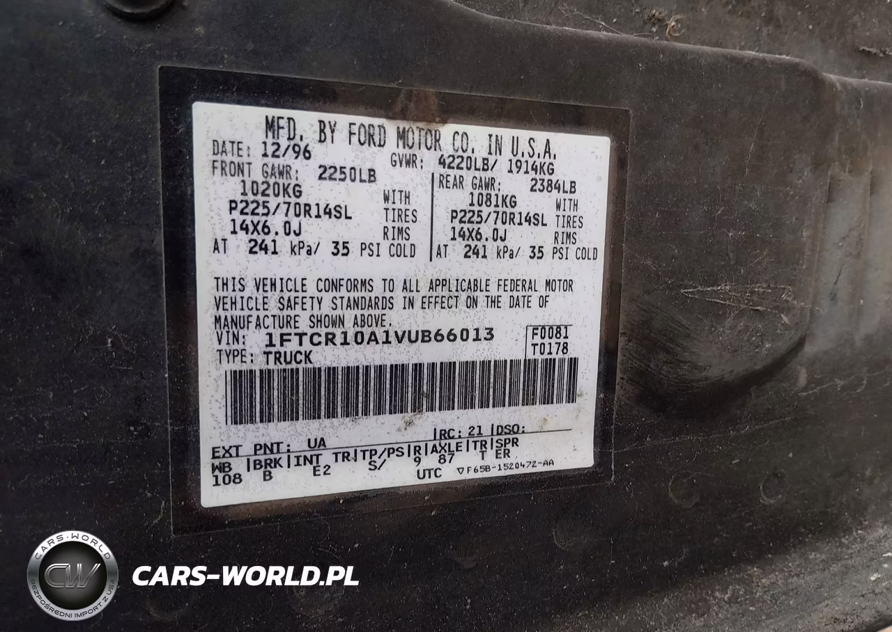 1997 Ford Ranger Splash-Xl-Xlt VIN:1FTCR10A1VUB66013 - 9