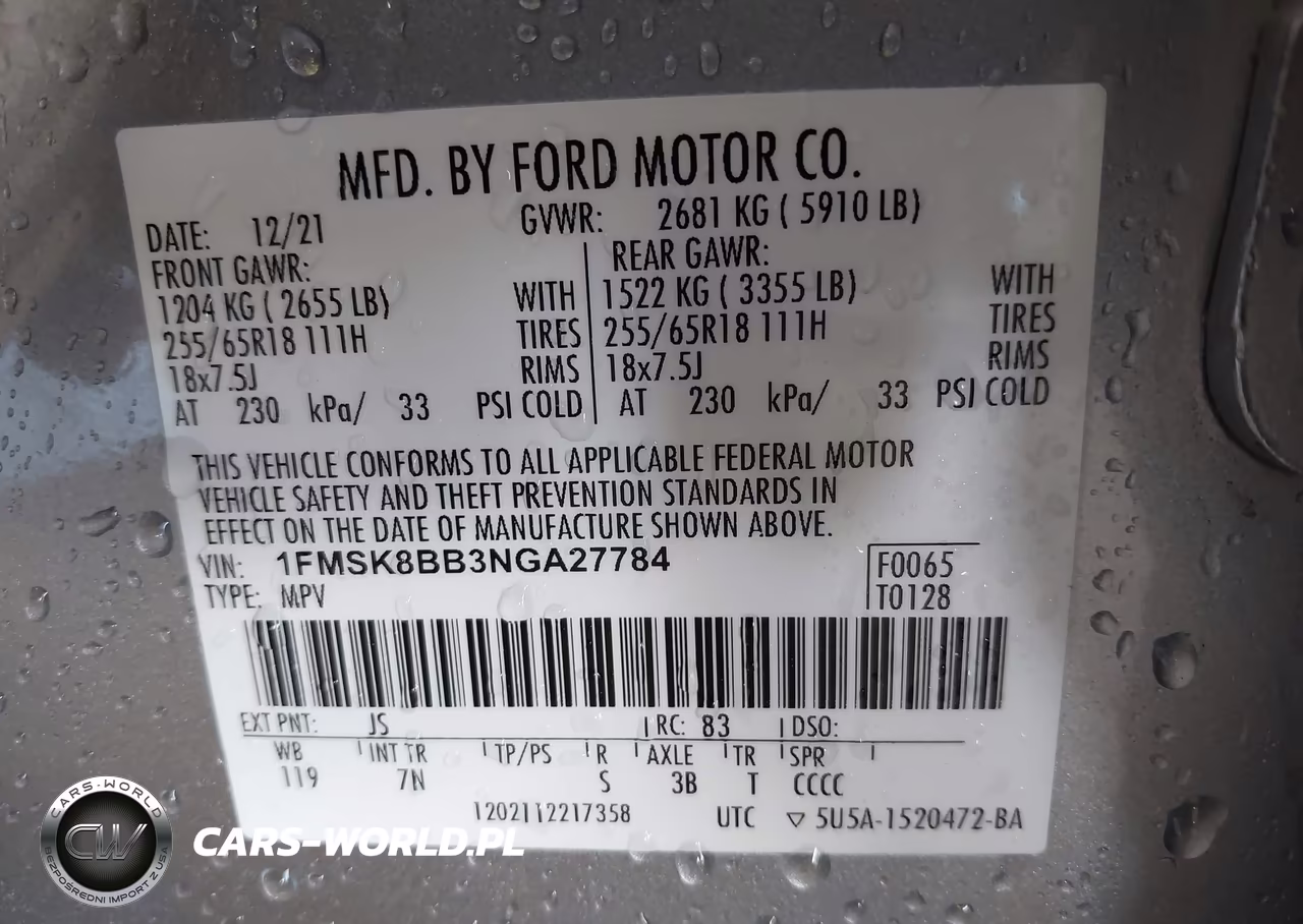 2022 Ford Explorer VIN:1FMSK8BB3NGA27784 - 9
