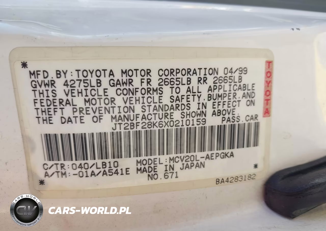 1999 Toyota Camry Xle V6 VIN:JT2BF28K6X0210159 - 9