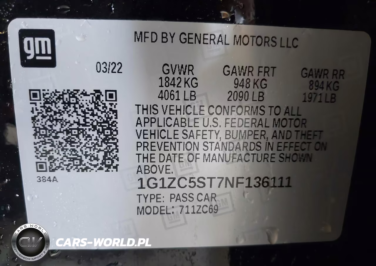2022 Chevrolet Malibu Fwd 1Fl VIN:1G1ZC5ST7NF136111 - 9