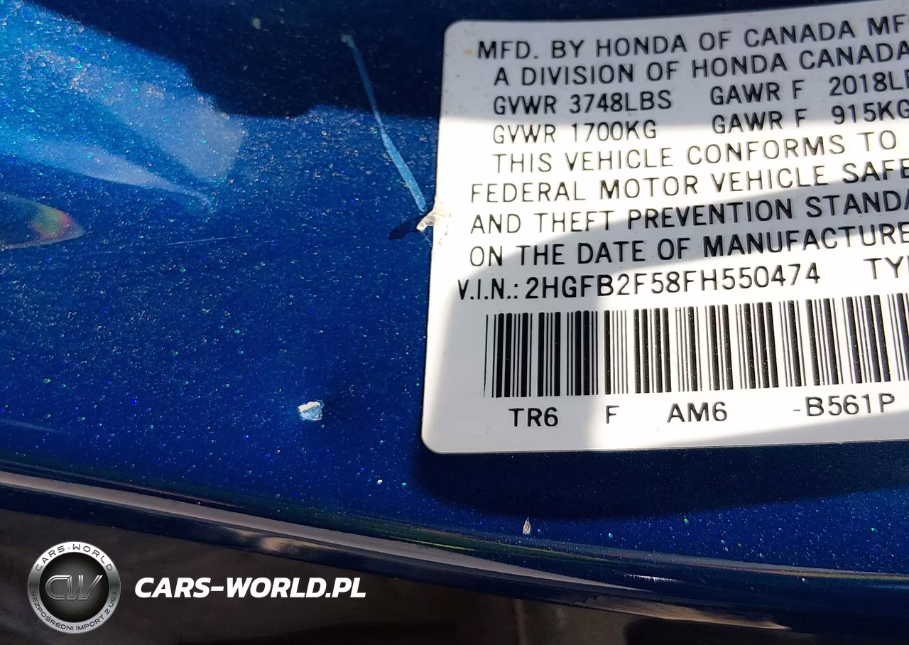 2015 Honda Civic Lx VIN:2HGFB2F58FH550474 - 9