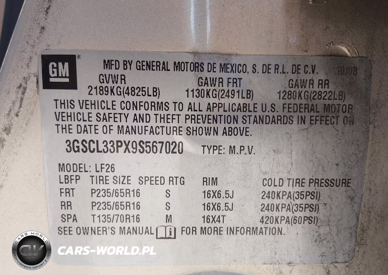 2009 Saturn Vue Xe VIN:3GSCL33PX9S567020 - 9