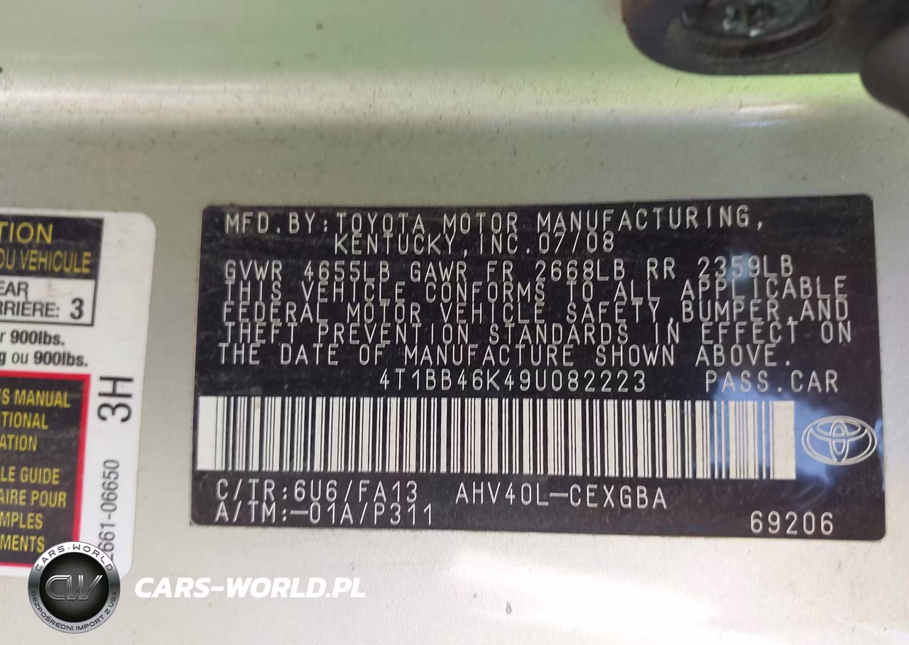 2009 Toyota Camry Hybrid VIN:4T1BB46K49U082223 - 9