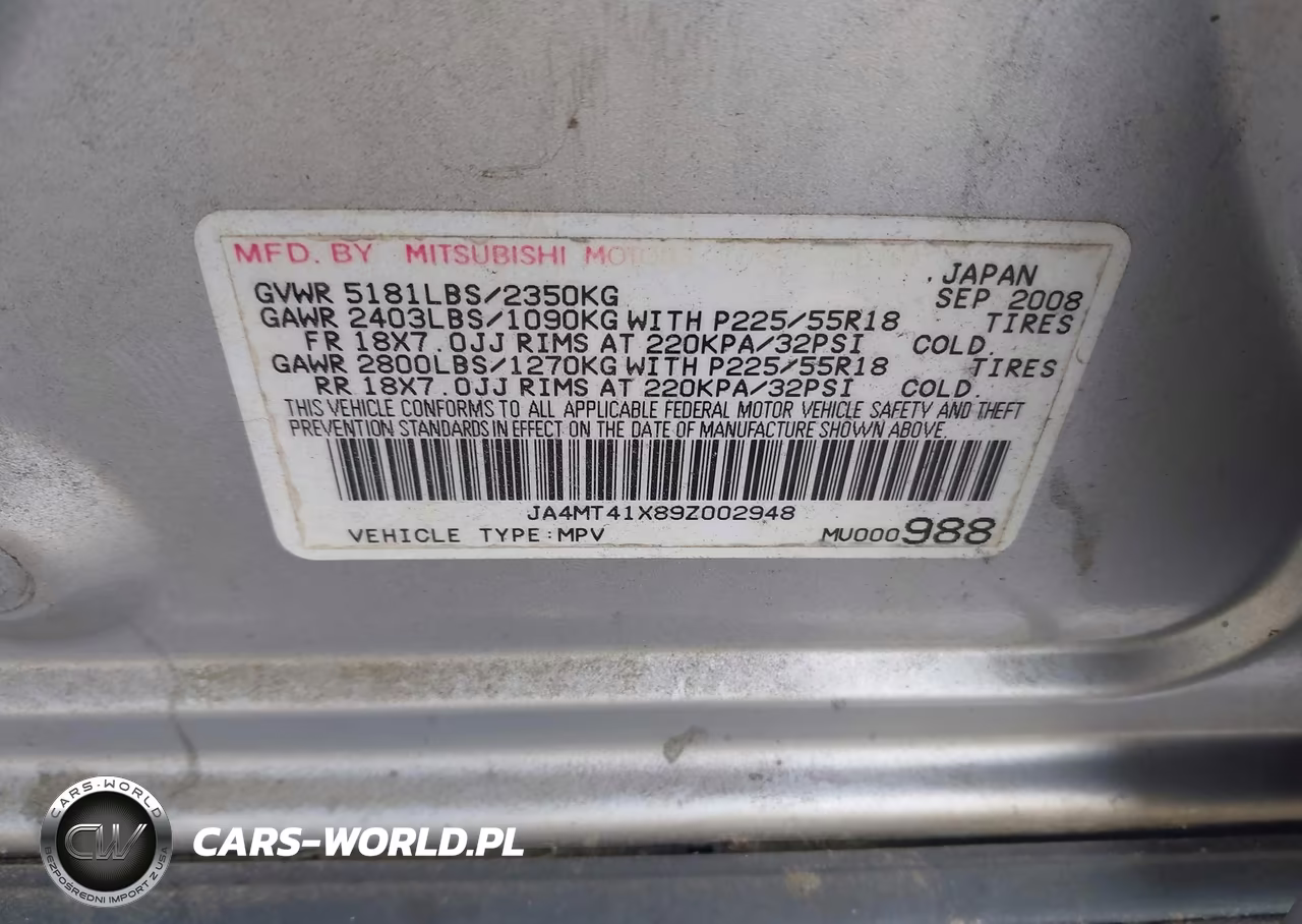 2009 Mitsubishi Outlander Xls VIN:JA4MT41X89Z002948 - 9