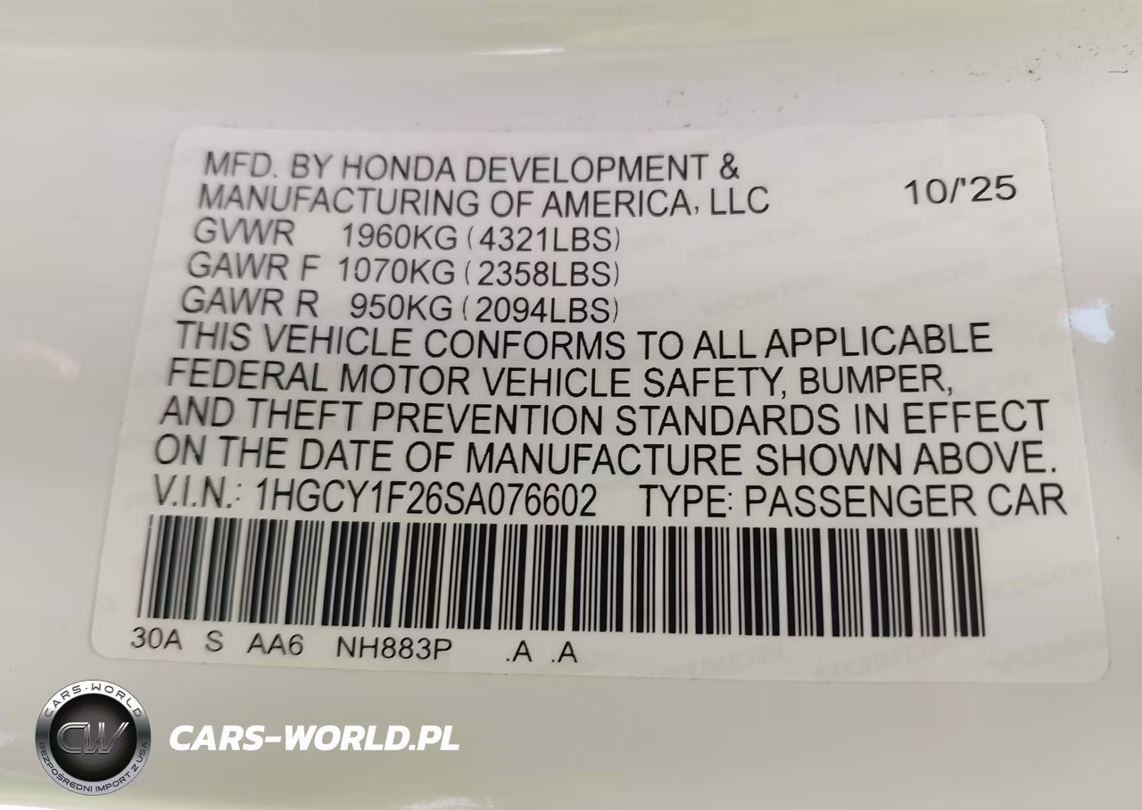 2025 Honda Accord Lx VIN:1HGCY1F26SA076602 - 9