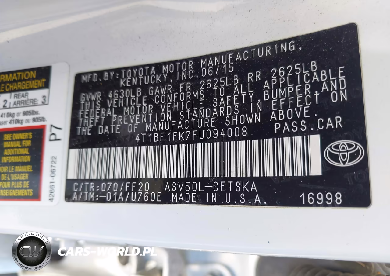 2015 Toyota Camry Se VIN:4T1BF1FK7FU094008 - 9
