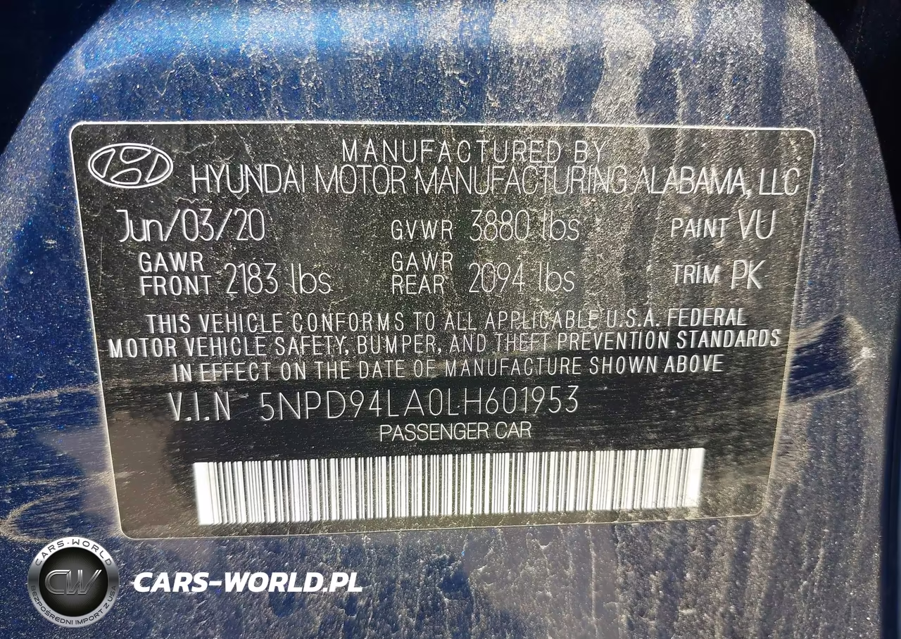 2020 Hyundai Elantra Eco VIN:5NPD94LA0LH601953 - 9