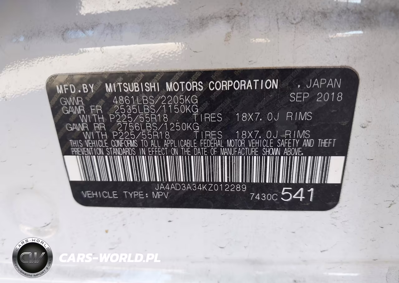 2019 Mitsubishi Outlander Sel VIN:JA4AD3A34KZ012289 - 9