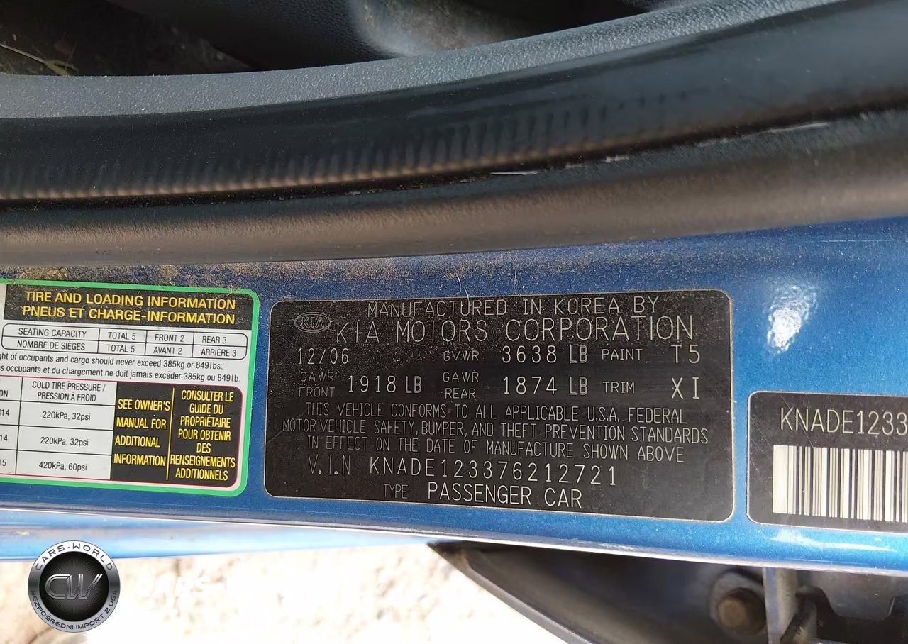 2007 Kia Rio Lx VIN:KNADE123376212721 - 9