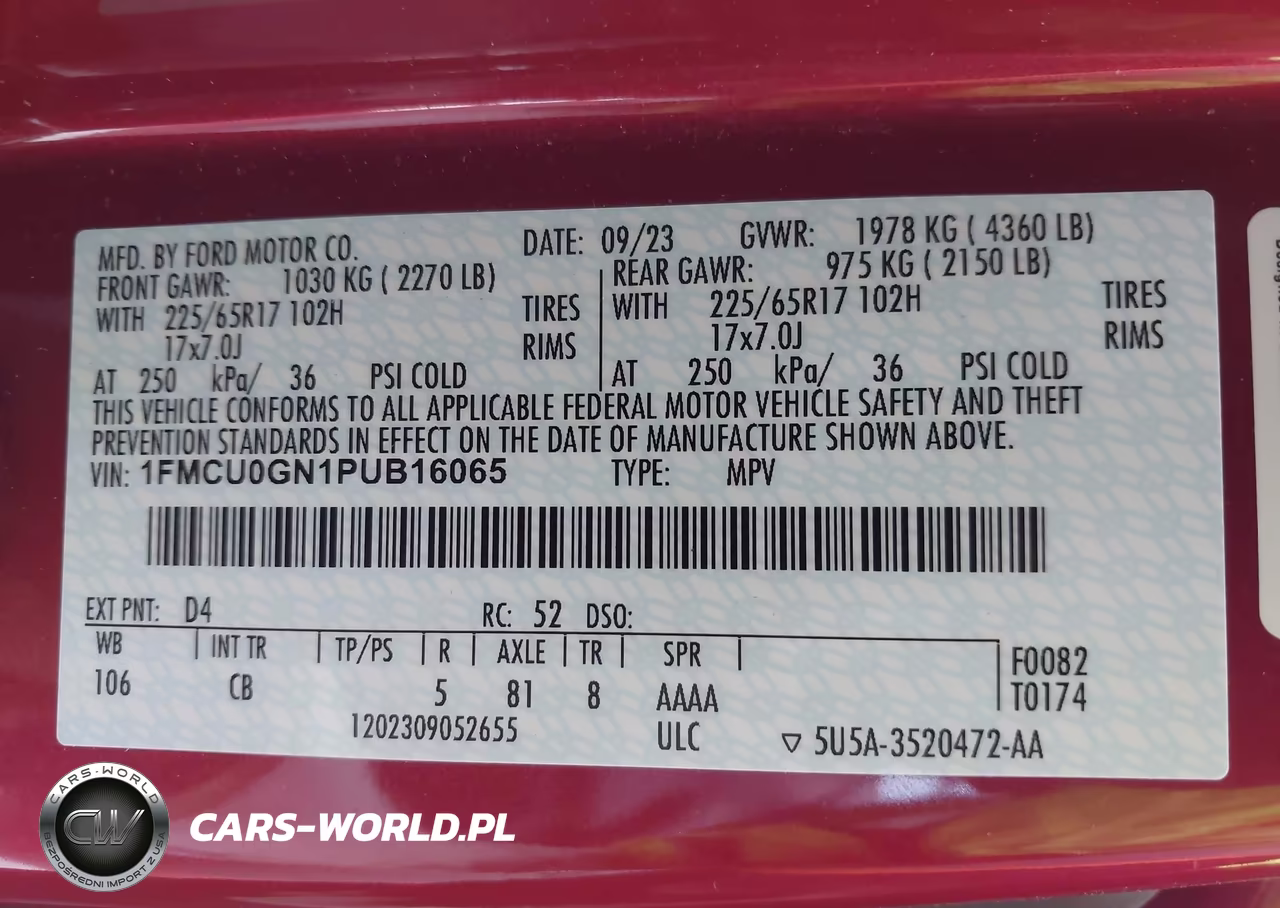 2023 Ford Escape Active VIN:1FMCU0GN1PUB16065 - 9