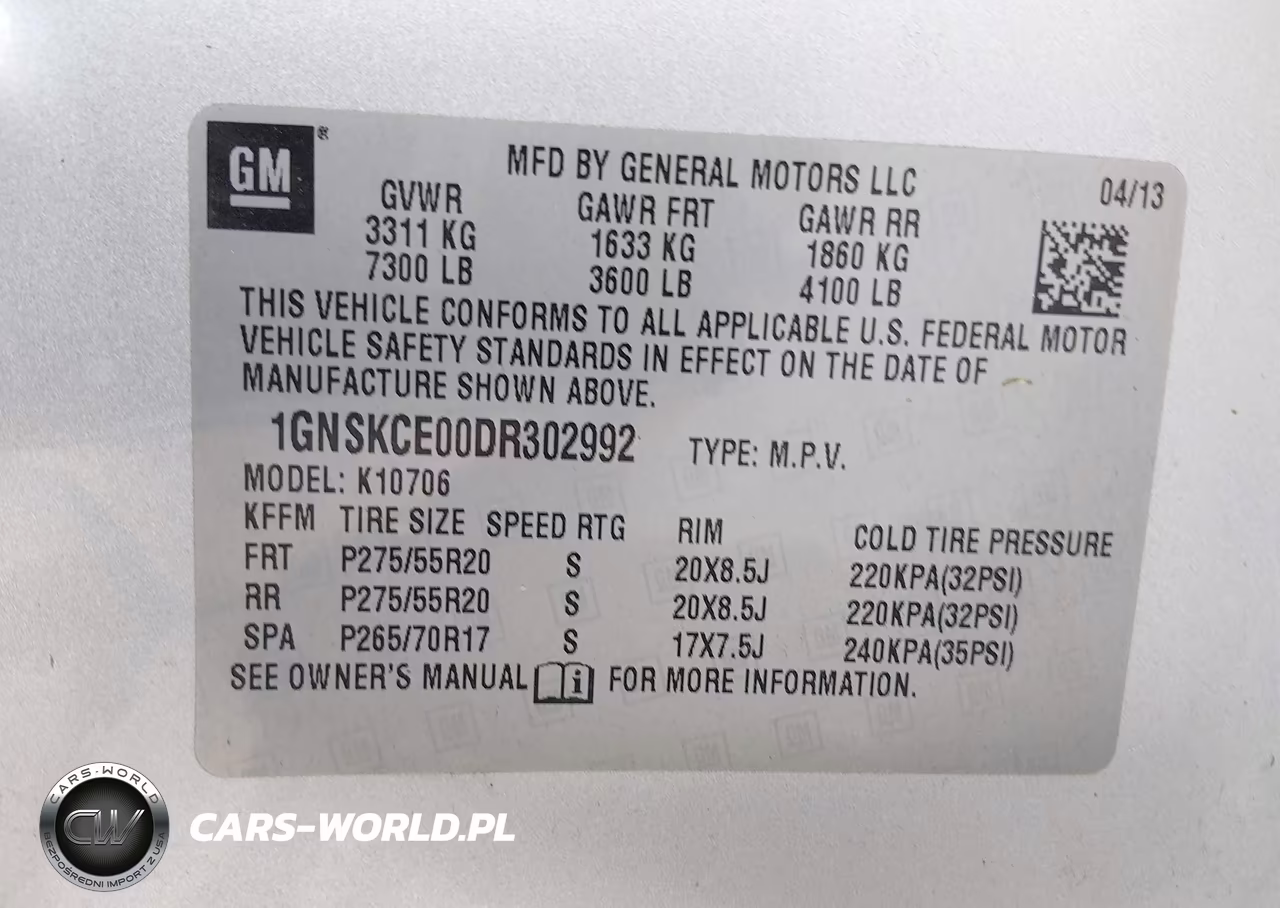 2013 Chevrolet Tahoe Ltz VIN:1GNSKCE00DR302992 - 9