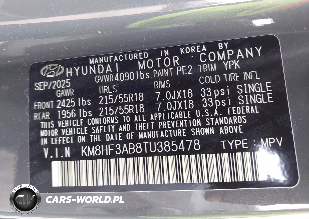 2026 Hyundai Kona Sel Sport VIN:KM8HF3AB8TU385478 - 9