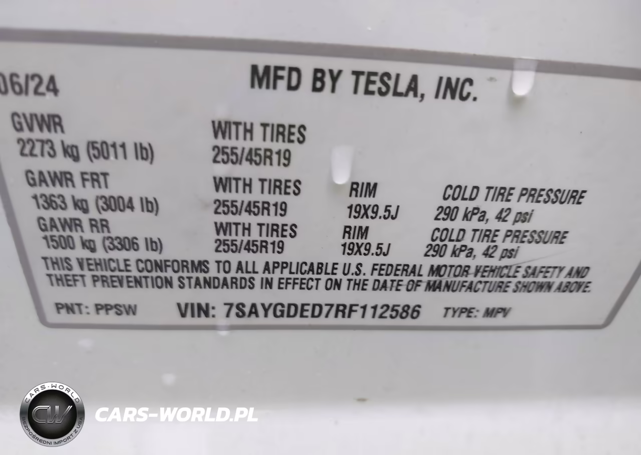 2024 Tesla Model Y Long Range Single Motor Rear-Wheel Drive-Rwd VIN:7SAYGDED7RF112586 - 9