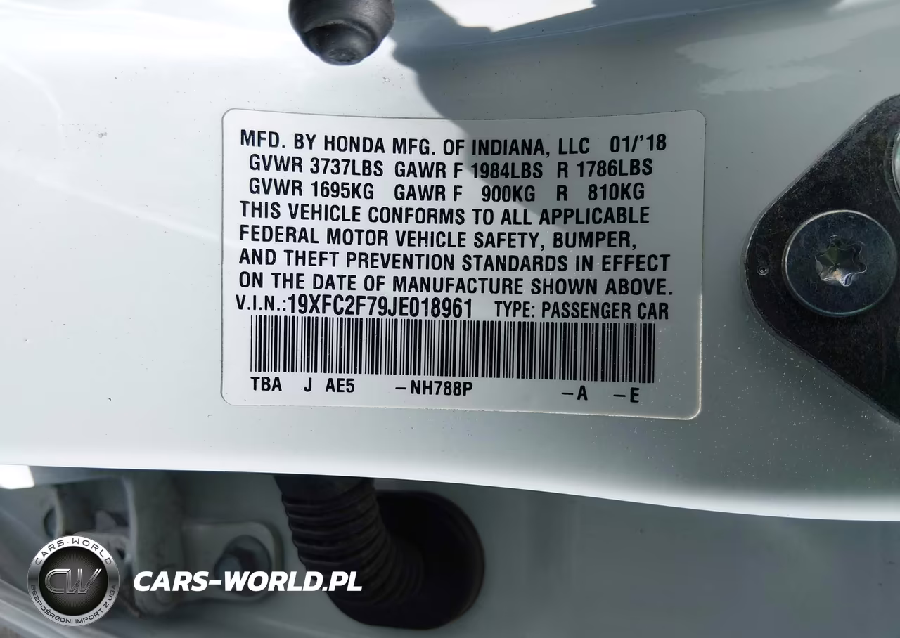 2018 Honda Civic Ex VIN:19XFC2F79JE018961 - 9